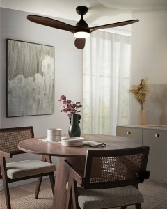 Wentylator sufitowy z lampą MOYAR Z pilotem Ciemnobrązowy 2