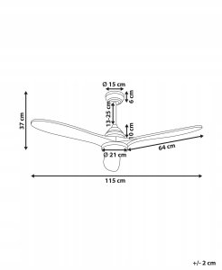 Wentylator sufitowy z lampą MOYAR Z pilotem Ciemnobrązowy 3