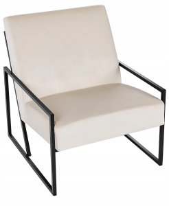 Fotel DELARY Welur Jasnobeżowy 6