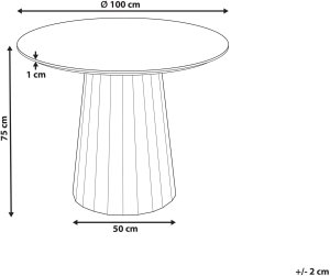 Stół do jadalni PLATO Biały 100 cm 100 cm Metal 3