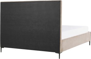 Łóżko z pojemnikiem Welur SEZANNE 180 x 200 cm Beżowoszary 7