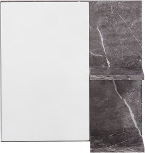 Lustro Beliani Lustro ścienne z półką PELOTAS 45 cm 45 cm Marmur/ czarny 4