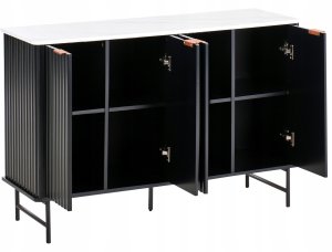 Szafka 4-drzwiowa GLASTONBURY Marmur/ czarny 6