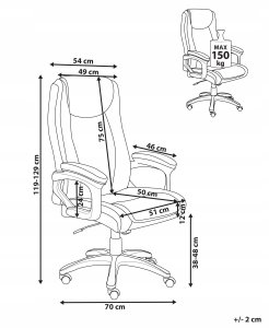 Krzesło biurowe Beliani Fotel biurowy GRACEFUL Ciemnobrązowy 2