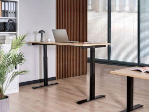 Biurko Beliani Destines Czarno-Beżowe 160 cm x 72 cm 6