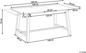 Stół do jadalni rozkładany BARNES Jesion jasny 160/200 cm 90 cm 3