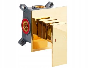 Bateria umywalkowa podtynkowa KARUAY Mosiądz Złoty 5