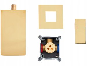 Bateria umywalkowa podtynkowa KARUAY Mosiądz Złoty 7