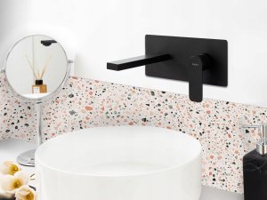 Bateria umywalkowa podtynkowa DICHATO Mosiądz Czarny 2