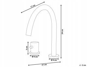 Bateria umywalkowa COLICO Mosiądz Srebrny 3