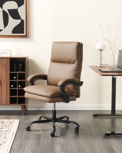 Krzesło biurowe Beliani Fotel biurowy SERENE Brązowy 2