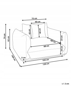 Fotel LUVOS Welur Beżowoszary 3