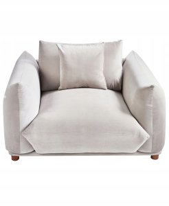 Fotel LUVOS Welur Beżowoszary 4