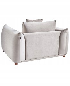 Fotel LUVOS Welur Beżowoszary 5