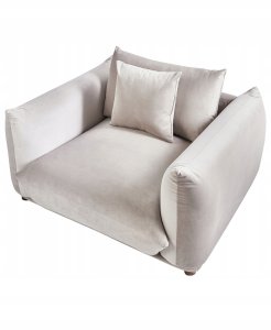 Fotel LUVOS Welur Beżowoszary 6