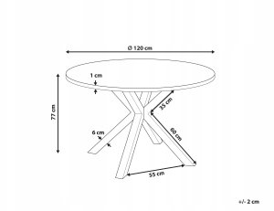 Stół ogrodowy MALETTO 120 cm 120 cm Szkło Biały 3