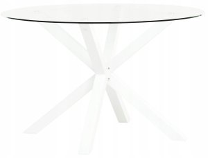 Stół ogrodowy MALETTO 120 cm 120 cm Szkło Biały 6