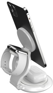 j5create JUPW3415-N ładowarka do urządzeń przenośnych Smartwatch, Słuchawki, Smartfon Biały USB Bezprzewodowe ładowanie Szybkie ładowanie Wewnętrzna 3