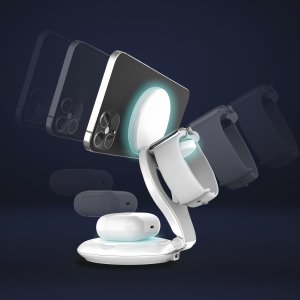 j5create JUPW3415-N ładowarka do urządzeń przenośnych Smartwatch, Słuchawki, Smartfon Biały USB Bezprzewodowe ładowanie Szybkie ładowanie Wewnętrzna 5