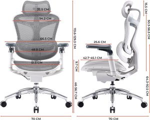 Fotel biurowy Sihoo DORO C300 Pro Mesh White 6