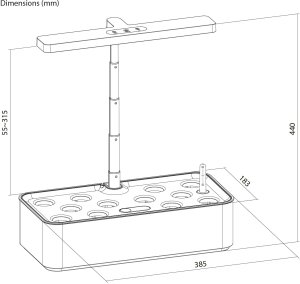 Inteligentny System wewnętrznej uprawy roślin GreenBlue, doniczka SMART, pojemność 4L, 220-240V AC 50/60Hz 0.4A  GB133 8