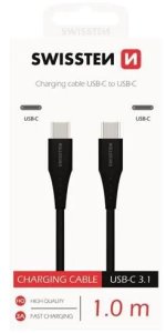 Kabel USB Swissten USB-C - USB-C 1 m Czarny (8595217471931) 3