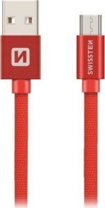 Kabel USB Swissten USB-A - microUSB 3 m Czerwony (8595217456945) 5