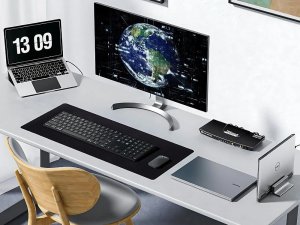 Podkładka gamingowa pod mysz i klawiaturę xl 80x30 cm antypoślizgowa czarna 4