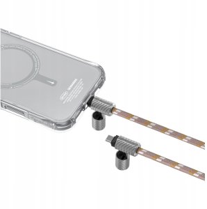 Uniwersalna smycz do telefonu kabel 2w1 Skinarma Dyno Ve USB-C/USB-C beżowy 3