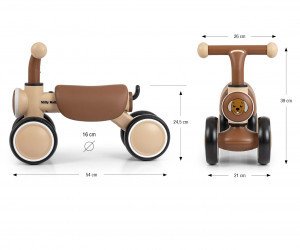 Rowerek biegowy Milly Mally Pojazd York Beige 12