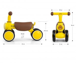 Rowerek biegowy Milly Mally Pojazd York Yellow 11