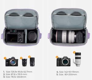 Kabura Torba Fotograficzna Foto Sling Na Aparat Dslr Dron Kamerę Gimbal K&f / Kf13.179v7 / Fioletowy 7