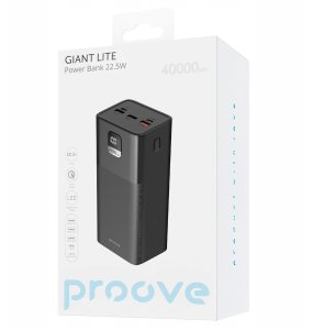 POWERBANK Podróżny Mocny 40000mAh 22.5W 3x USB USB-A 1x USB-C TYPE-C PROOVE / PBGI20312201 / Giant Lite 7