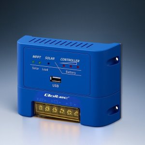 Ładowarka Qoltec Solarny regulator ładowania MPPT 15A do zasilania odbiorników DC i ładowania akumulatorów 12V/24V | AGM | GEL | LiFePO4 2