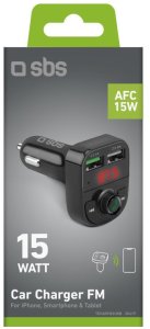 SBS FM transmitter/car charger 2xUSB 15W 3