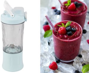 Blender kielichowy Verk Blender do smoothie przenośny usb bezprzewodowy rozdrabniacz lodu niebieski 4