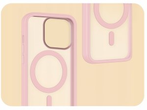 Hello Case Etui do Apple iPhone 16 Pro (Do Magsafe, Przezroczyste, Jasnoróżowe) Szkło 2