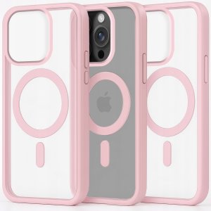 Hello Case Etui do Apple iPhone 16 Pro (Do Magsafe, Przezroczyste, Jasnoróżowe) Szkło 7