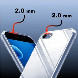 Etui do iPhone 7 | 8 | SE | 2020 | 2022 | WZMACNIANE CLEAR CASE 2MM + Szkło 3