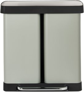 Kosz na śmieci z pedałem dwukomorowy 60 L ECOSORT Metal Jasnozielony 6