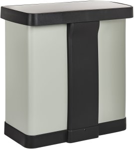 Kosz na śmieci z pedałem dwukomorowy 60 L ECOSORT Metal Jasnozielony 7