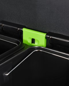 Kosz na śmieci z pedałem dwukomorowy 60 L ECOSORT Metal Jasnozielony 10