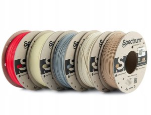 Spectrum Filament PLA specials 5x250g mix, 80754, Stone Light, Stone Dark, Thermoactiv Red, Wood OAK, Glow Green 2