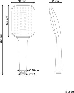 Słuchawka prysznicowa z wężem TINGO Srebrny 3