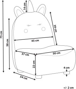 Toaletka dziecięca z taboretem Fotel dziecięcy Jednorożec LULEA Boucle Jasnobeżowy 3