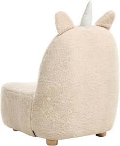 Toaletka dziecięca z taboretem Fotel dziecięcy Jednorożec LULEA Boucle Jasnobeżowy 6