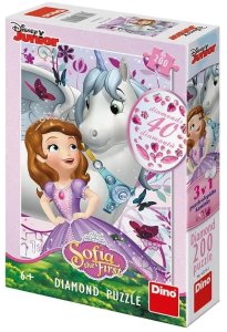 Puzzle z diamencikami Księżniczki Zosia 200el 2