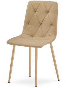 Krzesło LIBRA - brąz materiał / nogi kolor drewna x 3 4
