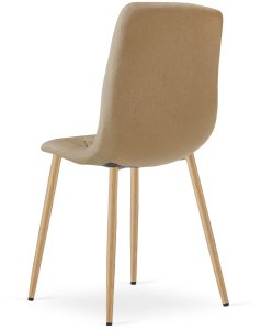 Krzesło LIBRA - brąz materiał / nogi kolor drewna x 3 6