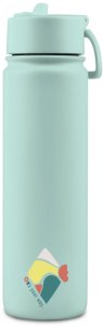 Brosky Abstract Miętowa stalowa butelka termiczna ze słomką 680 ml 2